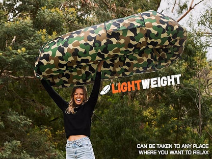 WEKAPO Inflatable Couch Air Lounger Chair - Camping & Beach Accessories, Portable Blow up Sofa for Hiking, Lawn, Indoor/Outdoor Movies & Music Festivals. Lightweight and Easy to Set Up Air Hammock