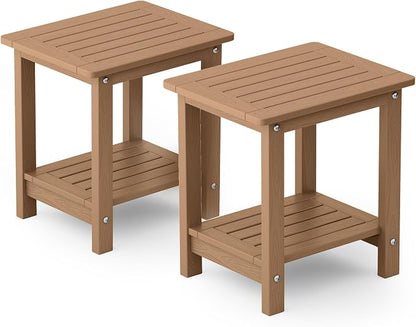 YEFU Outdoor Side Table for Patio: 16" HIPS Weather by YEFU