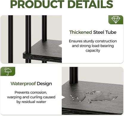 Bamworld Tall Plant Stand Indoor, 6 Tier Metal Plant Shelf for Multiple Plants, Tiered Flower Pot Stands for Patio Garden Balcony Living Room Bedroom, Black