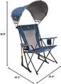 Folding Rocking Chair with UPF 50+ Canopy in Neptune Blue