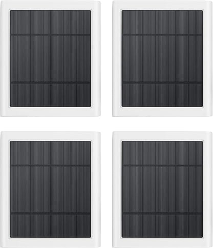 Solar Panel Outdoor for Ring Cameras (White 4P) Spotlight Cam Plus/Pro(Battery) Stick Up Cam/Pro Wireless Outdoor with 10FT/3M Long Cable Dustproof Waterproof