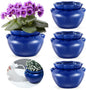 4 Sets African Violet Pots 6 Inch Self Watering Pot for Indoor Ceramic Self Watering Planter for Flower Lovers Ideal Plant Pot Thriving Flower Maintenance