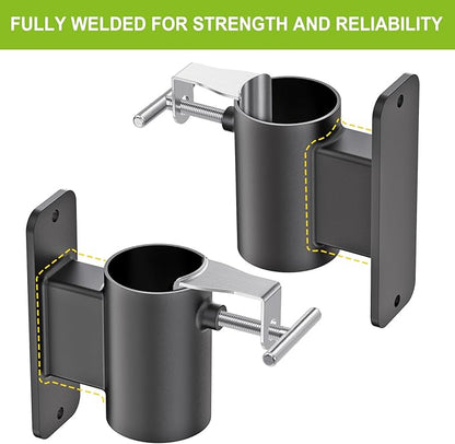 Heavy Duty Deck Railing Umbrella Holder, Patio Umbrella Stand for 1-2 Inch Poles, Space-Saving Design, Secure & Sturdy Post Flat Mount for Deck Railing, Balcony, Outdoor Courtyard, Fences
