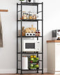 Storage Shelves - 5 Tier Shelf Organizer, Heavy Duty Garage Shelving Unit with Leveling Feet, Stable Metal Shelves Organizer for Pantry, Kitchen and Closet, 18.4" W x 12.6" D x 57.4" H, Black