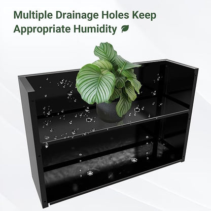 Metal Planter Box 36” x 12” x 24”, Heavy Duty Tall Rectangle Planter Box with Removable Insert Shelves for Porch, Garden, Patio, Yard