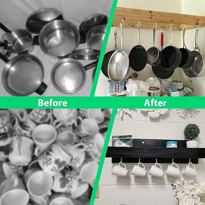 30 Pcs Ceiling Hooks for Hanging Plants, Cups, Utensils and Lights, 1-1/4 inch Vinyl Coated Screw-in Plant and Cup Hooks for Wooden and Drywall with Anchors