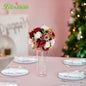 Artificial Flower Ball Centerpieces, Burgundy Silk Roses, 3-in-1 Design