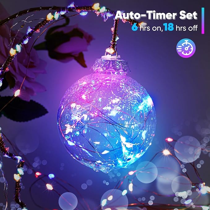 Indoor String Lights 65.6 Ft Battery Powered LED with Remote Control