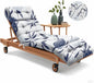 Outdoor Chaise Lounge Chair Cushion 75.1 x 22.8 x 4.7 Inches 100% Waterproof Replacement Cotton Patio Pool Lounge Chair Cushion for Outdoor Furniture with Ties, Blue Enchantress