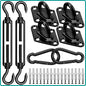 Sun Shade Sail Hardware Kit 6 Inch for Rectangle & Triangle Shade Sail Install, Stainless Steel ShadeSail Fixing Accessories for Outdoor Patio Canopy Garden, Heavy Duty Awning Attachment 40 Set