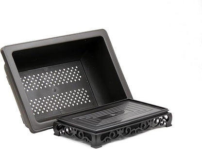 Planter Pots 2-Pack, 11.5 Inch Brown Recycled Plastic Bonsai Pots
