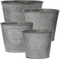 Briful 4 Size Galvanized Buckets Farmhouse Metal Bucket Dark Gray Galvanized Flower Bucket Home Indoor Outdoor Decorative Tin Planters (4.7In/5.1In/5.9In/7.1In)