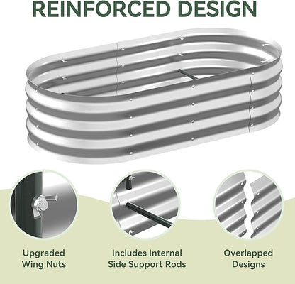 Raised Garden Bed with Sprinkler Timer and Self-Watering System, 4x2x1 ft Elevated Planter Boxes Outdoor with Mesh Cover, Galvanized Raised Beds for,Vegetables,Flowers, Backyard, Patio