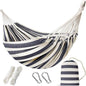 INNO STAGE Double Hammock with Tree Straps - Extra Large 2 Persons Hammock Portable Hanging Camping Bed for Patio, Backyard, Porch, Outdoor and Indoor Use - Soft Canvas Hammock with Carrying Bag