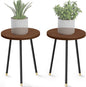 Plant Stand Indoor 2 Pack: Adjustable Wood 16 Inch Plant Stand - Mid Century Modern Decor Corner Plant Stands for Indoor Plants - Small Round Plant Table Holder for Balcony Living Room Office