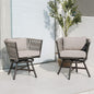 Grand patio Swivel Rope Wicker Chairs Set of 2, Patio Dining Chairs with Cushions, Wicker Armchairs Frame, Outdoor Modern Style for Backyard, Balcony, Quinn, Light Gray Brown