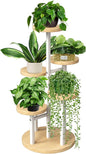 GEEBOBO 5 Tier Plant Stand Indoor, Metal Wood Plant Stands For Indoor Plants Multiple, Corner Tiered Flower Plants Shelf Stand for Living Room Bedroom, White