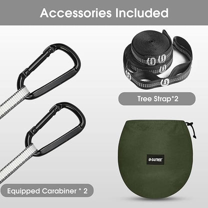 G4Free Large Camping Hammock with Mosquito Net 2 Person Pop-up Parachute Lightweight Hanging Hammocks Tree Straps Swing Bed for Outdoor Backpacking Backyard Hiking