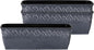 Classic Home and Garden Corinthian Rectangular Trough Window Box Planter, 10", Storm Gray, Pack of 3