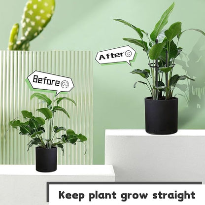 Plant Stakes 17inch &11inch SupKing Adjustable Length Plant Support Stake 16Pcs Orchid Sticks with Clips for Indoor Outdoor,Garden Poles for Potted Tomato Amaryllis Vegetables with 20 Ties (Black)