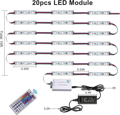 LED Storefront Lights for Business Waterproof Decorative Light for Advertising Letter Signs 4 Set 5050 SMD Window Strip Lights 40ft 80 Pieces LED Module Lights