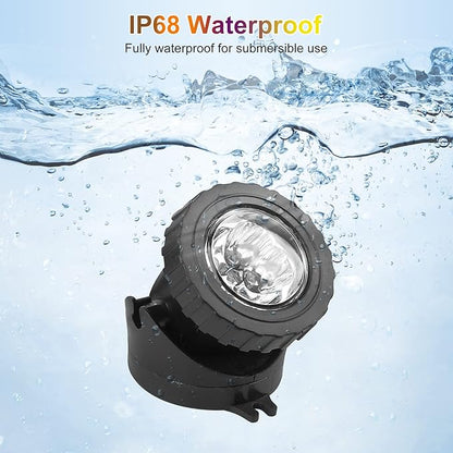 3000K Warm White Pond Lights, LED Underwater Submersible Landscape Spotlights, Switch Control IP68 Waterproof Fountain Light Lighting for Fish Aquarium Tank Garden Yard Pool (Set of 3)