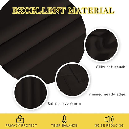 NICETOWN Blackout Drapery Curtain Panel 90 inches Long - Window Treatment Thermal Insulated Grommet Blackout Curtain/Drape for Bedroom Living Room (Toffee Brown, 1 Panel, 46 by 90 inches)