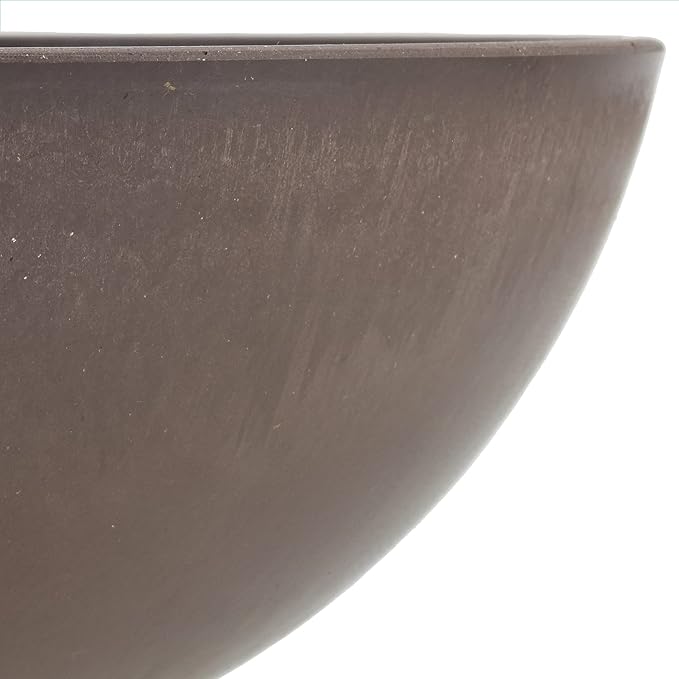 PSW Pot Collection M30C 12-inch Plastic/Stone/Wood Composite Low Bowl Planter – No Drainage Hole (Drillable), Shallow Indoor/Outer Pot for Succulents, Bonsai, Fairy Gardens, Herbs, Chocolate