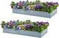 2 Pack 8x4x1FT Galvanized Raised Garden Bed Kit, Outdoor Metal Planter Box for Vegetables, Bottomless Rectangular Gardening Bed with Support Rods, Tool-Free Assembly, Gray