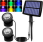 AVEKI Solar Pond Spotlights, 12 LED Solar Underwater Lights with Dual Head Waterproof Submarine Landscape Spotlight Security Lighting for Outdoor Patio Ganden Fountain Pond… (RGB, Dual Head)