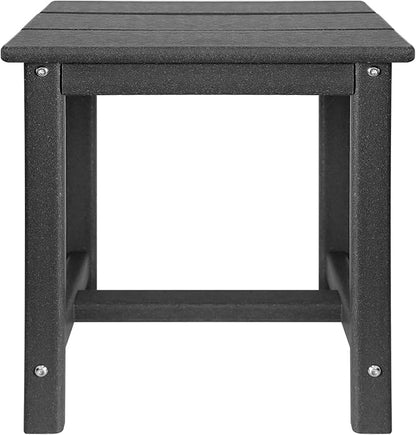 Adirondack Square Side Table,one-Tier Outdoor end Table, Patio Side Table for Pool,Porch,Backyard,Relaxing Companion