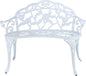 Patio Balcony Bench Double Seat, Anti-Rust Cast Aluminum Patio Garden Bench for Park Yard Outdoor Furniture White.1