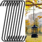 8 Pack 12 Inch Large S Hooks for Hanging Plants,Black Extra Matel Heavy Duty Hook for Hang Brsket,Bird House and Clothes