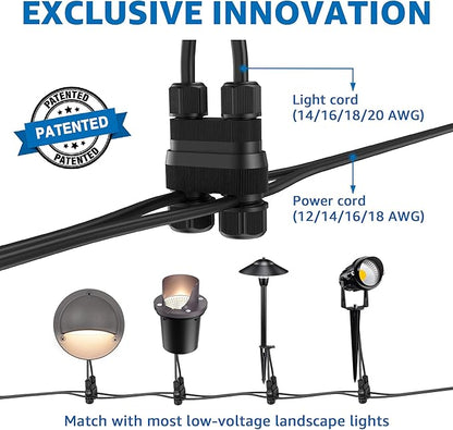 SUNVIE Low Voltage Deck Lights with Fastlock2 Wire Connector 5W LED Landscape Step Stair Lights Outdoor Accent Lighting Garden Post Fence Light 3000K 12-24V AC/DC 3.2FT ETL Listed Cord, 8 Pack