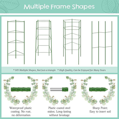 Legigo 2-Pack Tomato Cage for Garden Plant Support- Up to 63inch Garden Stakes Tomato Cage, Tomato Trellis for Potted Plants, Tomato Cages Plant Stakes for Climbing Vegetables Plants Flowers