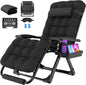 Suteck Oversized Zero Gravity Chair, 29In XL Outdoor Recliner Chair w/Removable Cushion&Headrest, Camping Lounge Chair w/Upgraded Lock&Footrest, Reclining Patio Chairs for Indoor Outdoor,500LBS