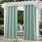 NICETOWN Outdoor Curtains for Patio Waterproof 84 inches Long 2 Panels, Thermal Insulated Sun Blocking Outdoor Privacy Drapes for Porch & Gazebo, UV Protection Outdoor Privacy Shades, Aqua Blue