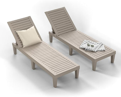 ROJIK Outdoor Chaise Lounge Chair Set of 2, by ROJIK