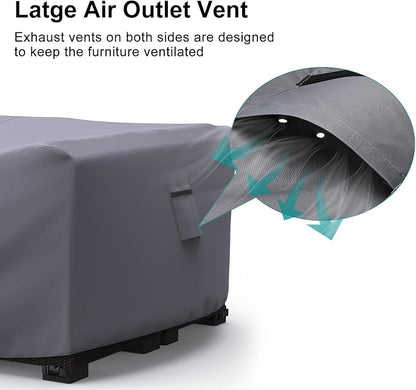 Furniture Set Cover, Grey Waterproof 420D Oxford, 90 x 62 Inch