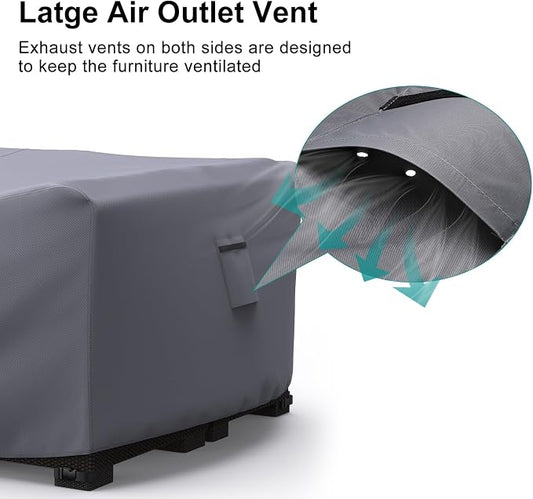 Furniture Set Cover, Grey Waterproof 420D Oxford, 90 x 62 Inch