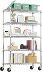 Xcity Storage Shelves, 5 Tier Heavy Duty Metal Shelving Unit, 2000 LBS Capacity Adjustable Steel Wire Shelf Organizer for Pantry, Kitchen, Garage, 14" D x 36" W x 72" H, Chrome