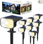 DAMINY Solar Spotlights Outdoor Waterproof IP65,2 CCT(Warm White & Cool White),4 Lighting Modes Solar spot Lights for Yard,Garden,Pathway,Landscape,Auto On/Off-8 Pack