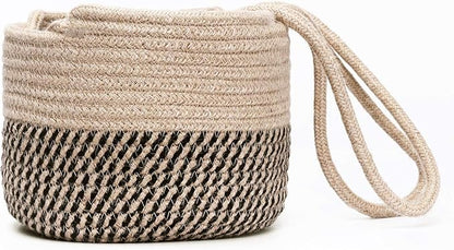 Hanging Planter Basket Jute Rope Woven Plant Hangers Indoor Hanging Plant Holder Up to 7" Pot Macrame Modern Storage Organizer Home Decor (Jute)