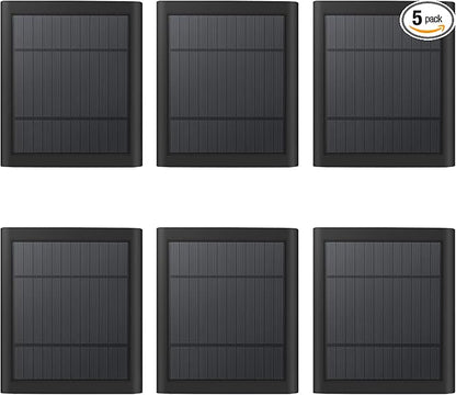 USB-C to Ring Barrel Plug 6Pack 4W Solar Charger for Ringing Spotlight & Stick Up Outdoor Cam, Black, High Efficiency, 10FT/3M Long Cable with IP65 dustproof and Waterproof
