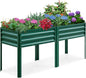 KING BIRD Raised Garden Bed with Legs Galvanized Large Elevated Planter Box for Backyard, Patio, Balcony, 600lb Capacity, Green 70.9x22.8x31.5 in