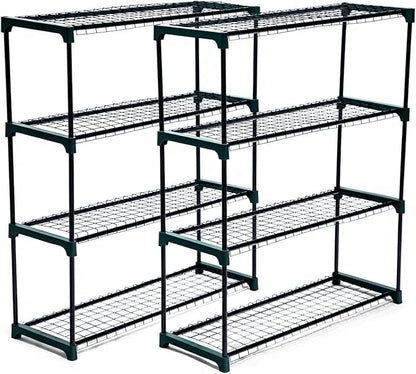 Panana 4 Tier Garden Greenhouse Steel Staging Shelving Plant Stand Garden Shelving Unit Garage Storage Racking, 2 Pack Plant Racks