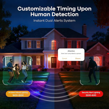 Linkind Smart Solar Lights Outdoor SL5 with Motion Sensor, APP Control Color Changing Solar Spot Lights Outdoor, St. Patrick's Day Decorations, IP65 Landscape Lighting for Yard, Garden, Path(2 Pack)