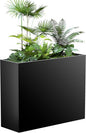 All-Weather Large Metal Planter Box,30" Lx10“Wx24”H Rectangular Planter with Drainage Holes & Removable Shelf,Modern Tall Outdoor Planters for Tall Small Plants, Trees, Flowers,Garden Patio