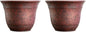 The HC Companies Sierra Round Self-Watering Pot - Lightweight Plastic Planter for Herbs & More - Durable Plant Pots for Indoor Plants & Outdoor Plants (16” Rustic Redstone, Pack of 2)