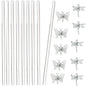 30Pcs Acrylic Plant Stakes Garden Single Stem Plant Support Stakes Clear Orchid Stakes and 30Pcs Clips Plant Support Sticks Clear Dragonfly Orchid Clip for Indoor and Outdoor Plants, Flowers, Tomatoes